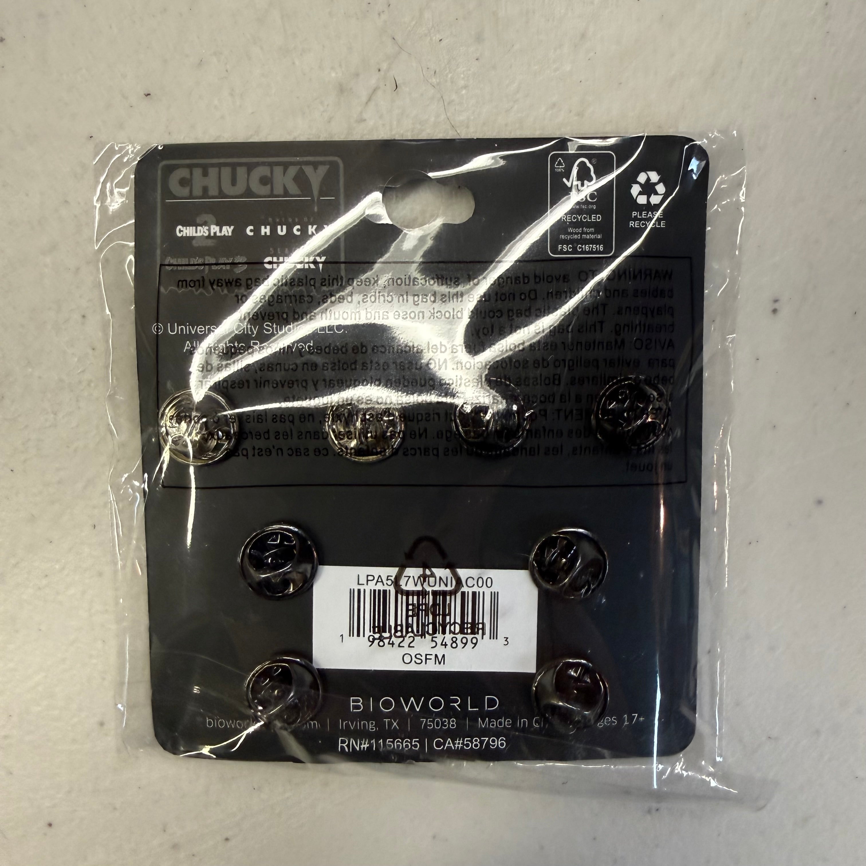 Horror Movie Pin Collection Bundle - Chucky & Ghost Face (Brand New)