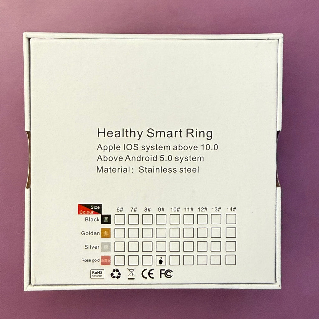 Smart Health Ring - Rose Gold Size 9 (Open Box - Like New, Never Worn)