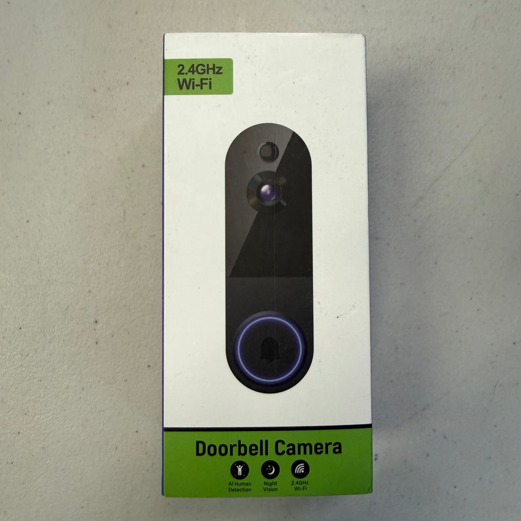 Smart Doorbell Camera 2.4GHz WiFi - AI Human Detection & Night Vision (Open Box - Like New)
