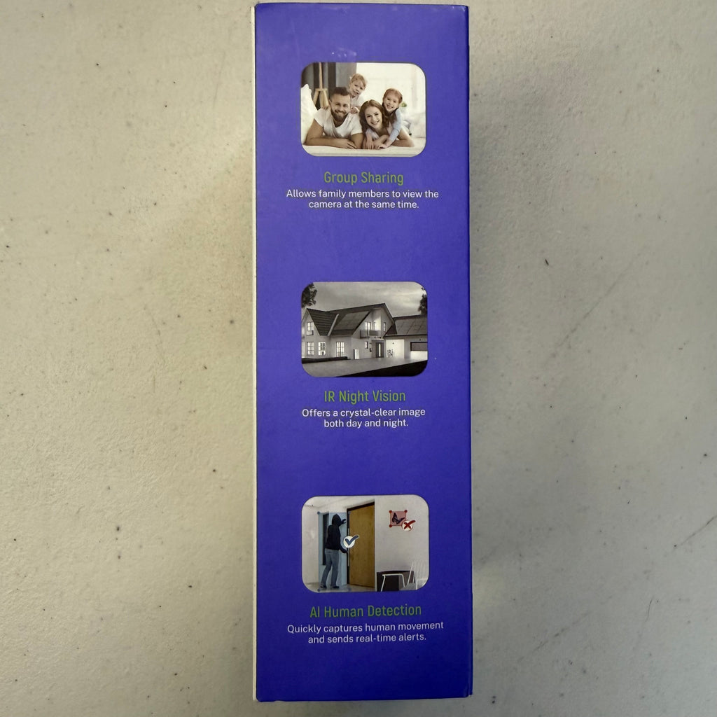 Smart Doorbell Camera 2.4GHz WiFi - AI Human Detection & Night Vision (Open Box - Like New)