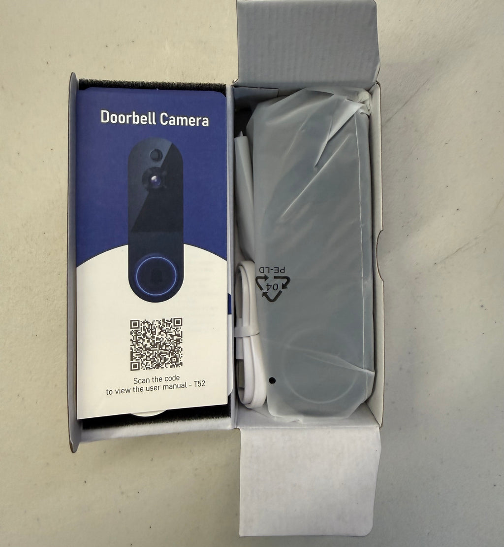 Smart Doorbell Camera 2.4GHz WiFi - AI Human Detection & Night Vision (Open Box - Like New)