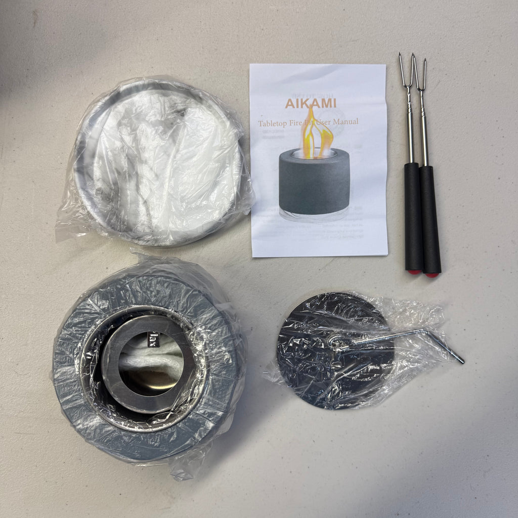 AIKAMI Tabletop Fire Pit - Portable Indoor/Outdoor Fireplace (Open Box - Like New)