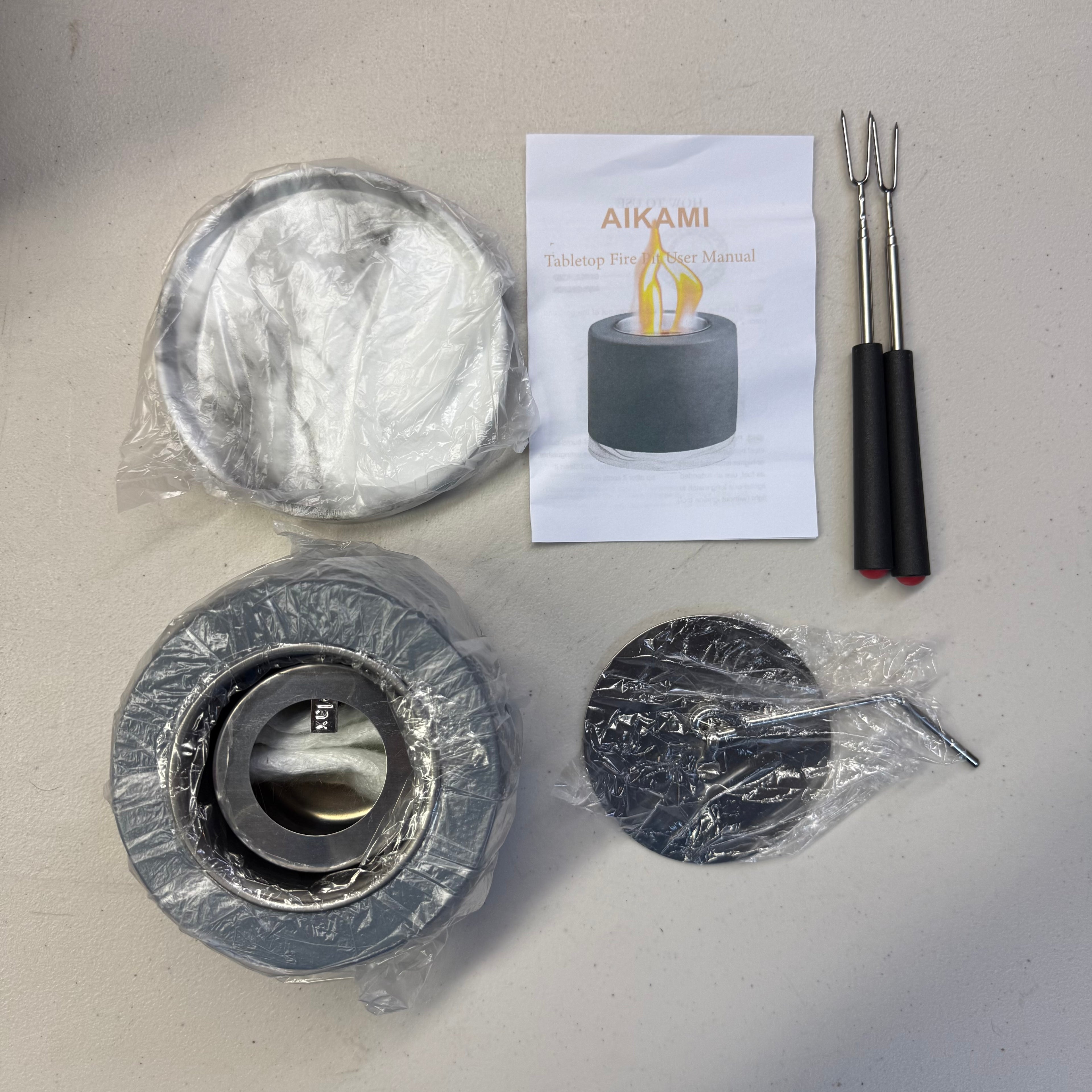 AIKAMI Tabletop Fire Pit - Portable Indoor/Outdoor Fireplace (Open Box - Like New)