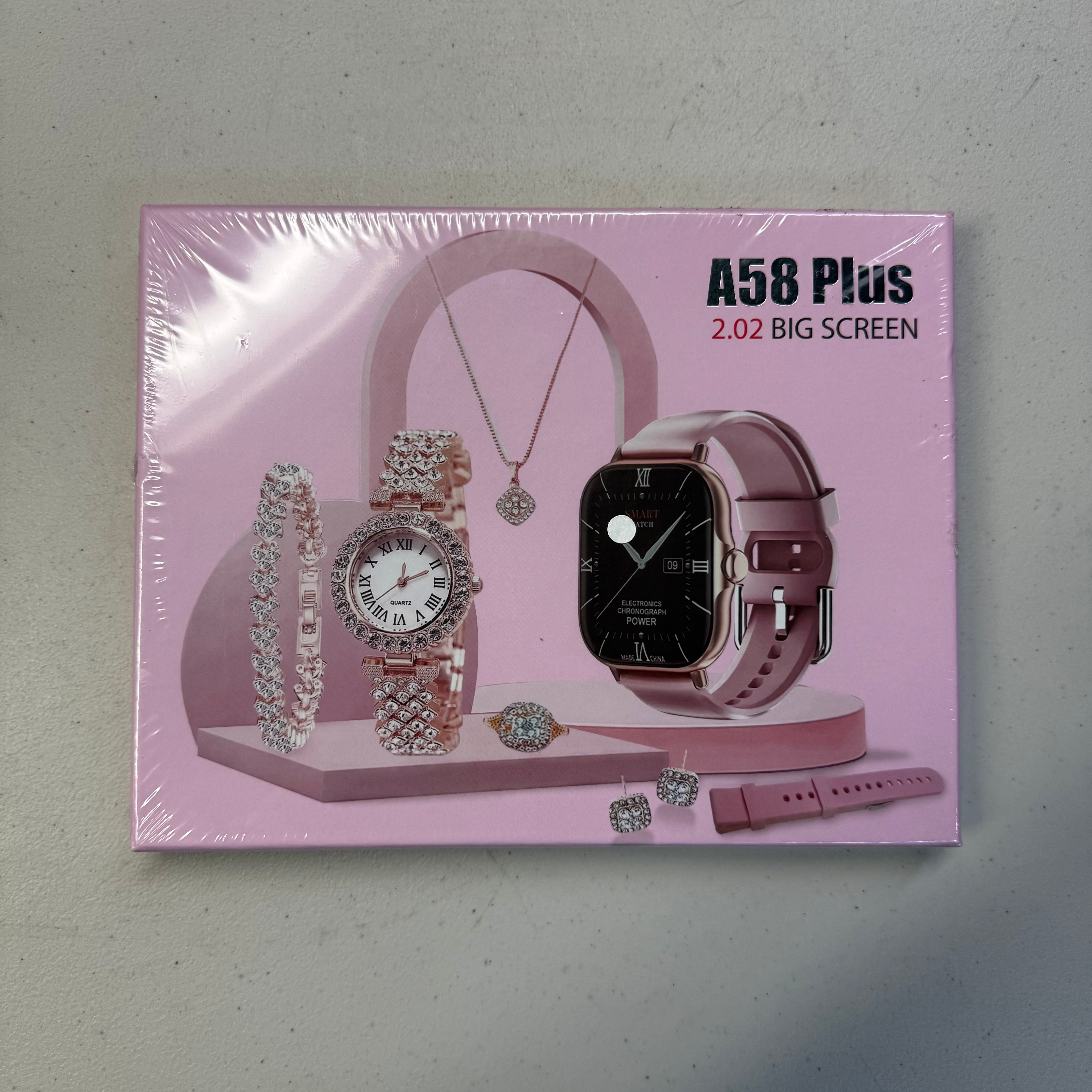 A58 Plus Smart Watch Gift Set with Jewelry - 2.02" Screen (Open Box - Like New)