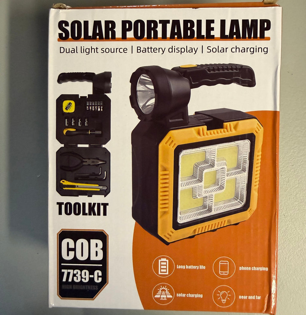 Solar Portable Lamp LED 7739-L with Toolkit (Open Box, Like New)