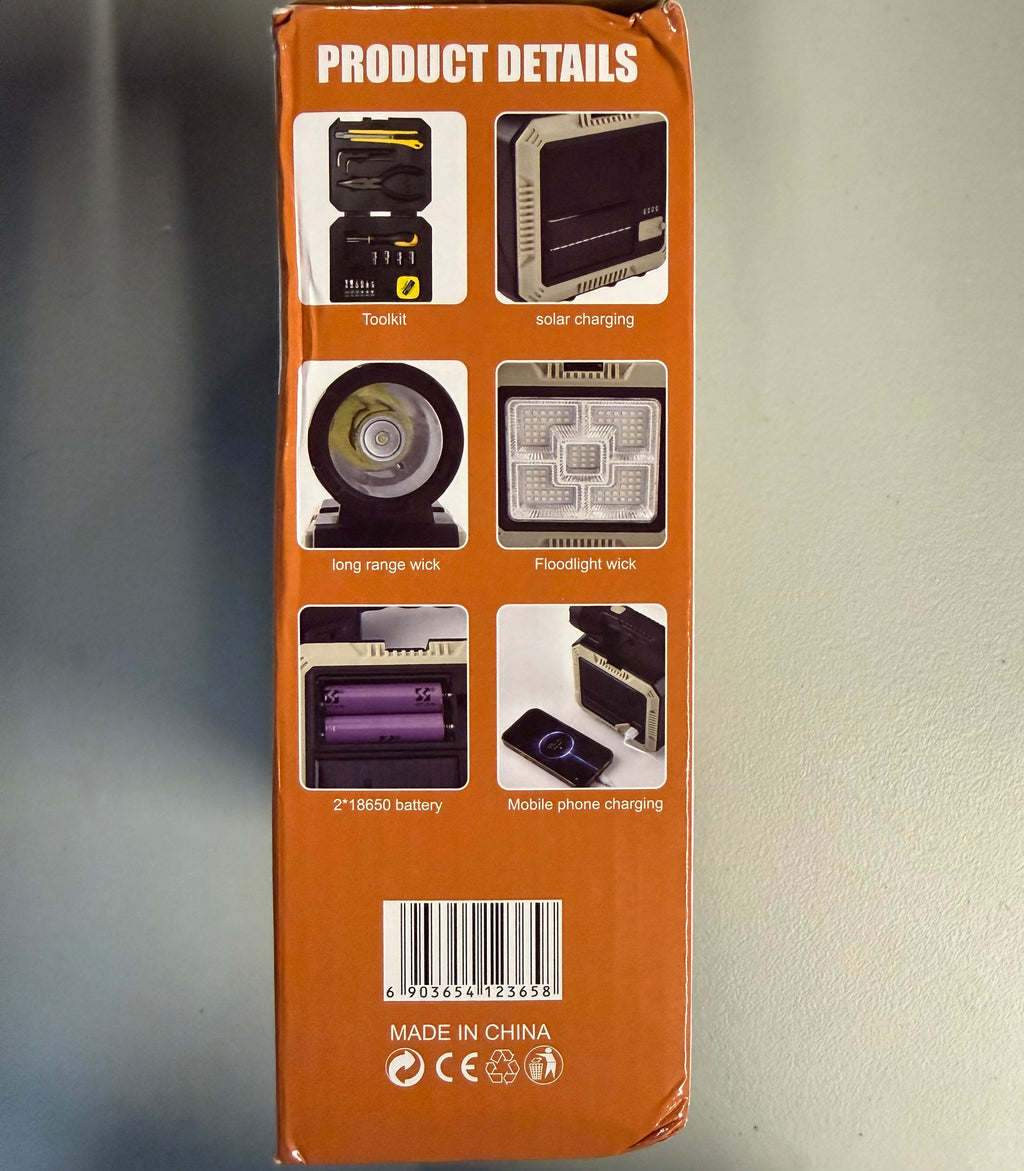Solar Portable Lamp LED 7739-L with Toolkit (Open Box, Like New)