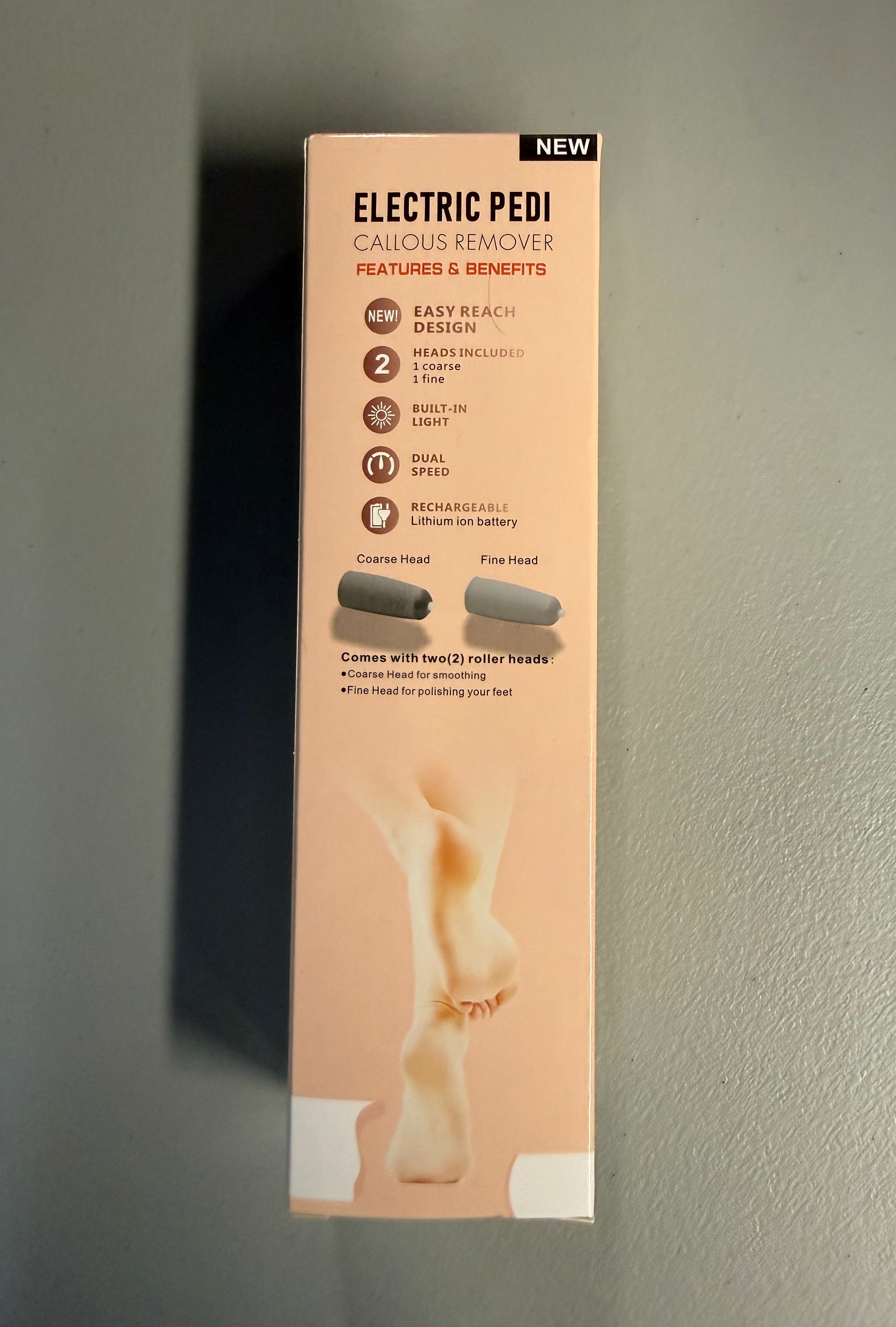 Electric Pedi Callous Remover - Dual Speed with LED Light (Open Box, Like New)