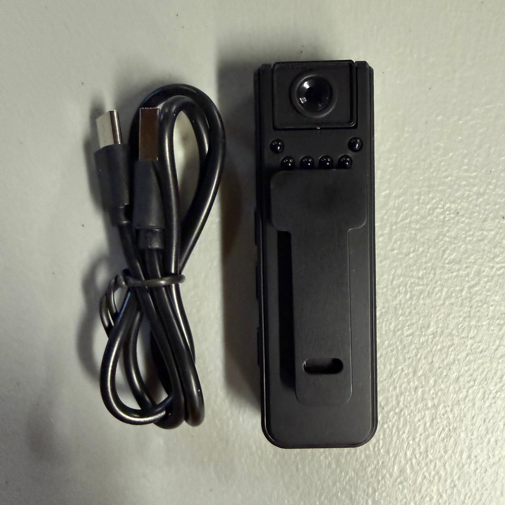 Mini Body Camera with Clip Design - Memory Expansion & LED Light (Open Box, Like New)