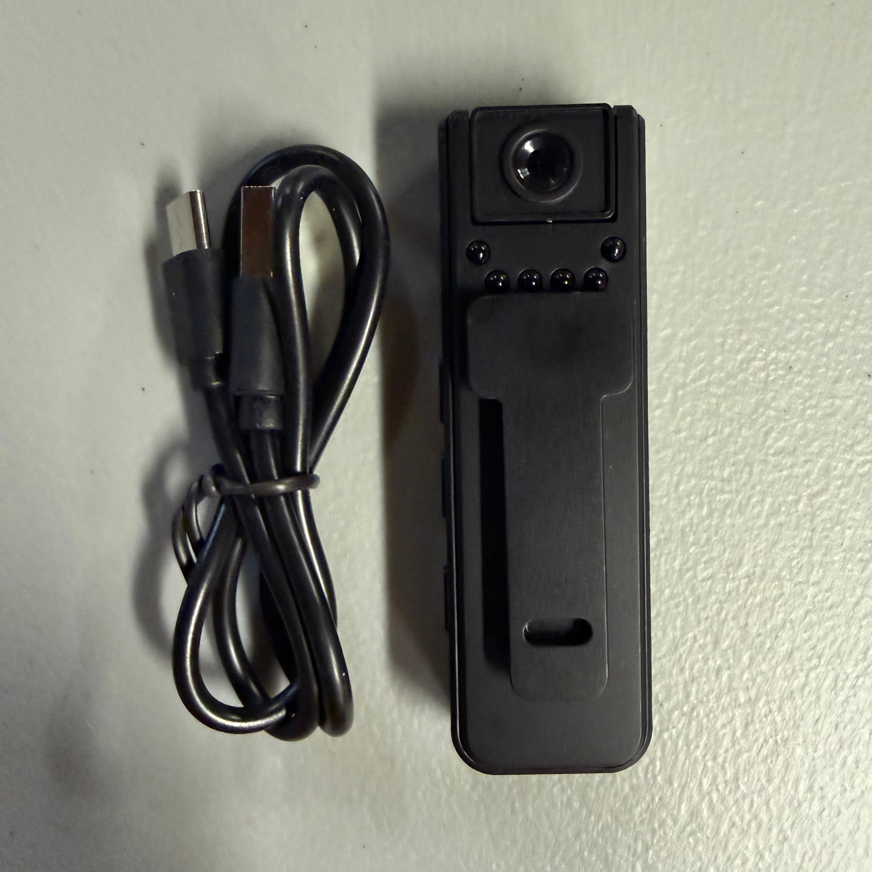 Mini Body Camera with Clip Design - Memory Expansion & LED Light (Open Box, Like New)