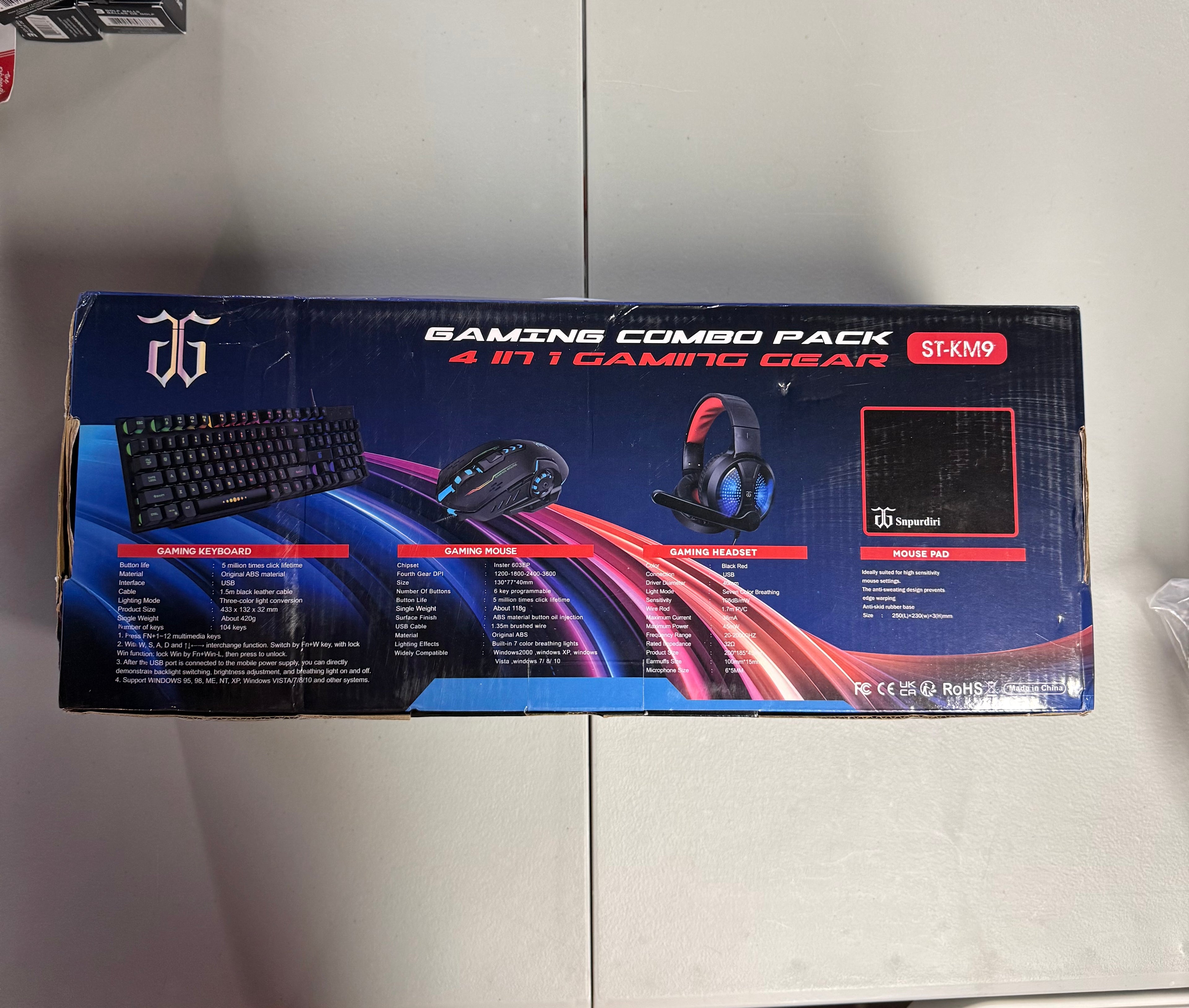Gaming Combo 4-in-1 Set - RGB Keyboard, 6D Mouse, Headset & Mouse Pad (Open Box, Like New)