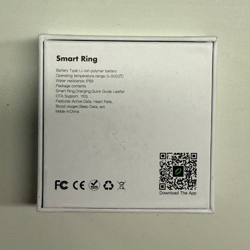 Smart Ring Size 9 Black - Health Tracking with Heart Rate & Blood Oxygen (Open Box, Like New)