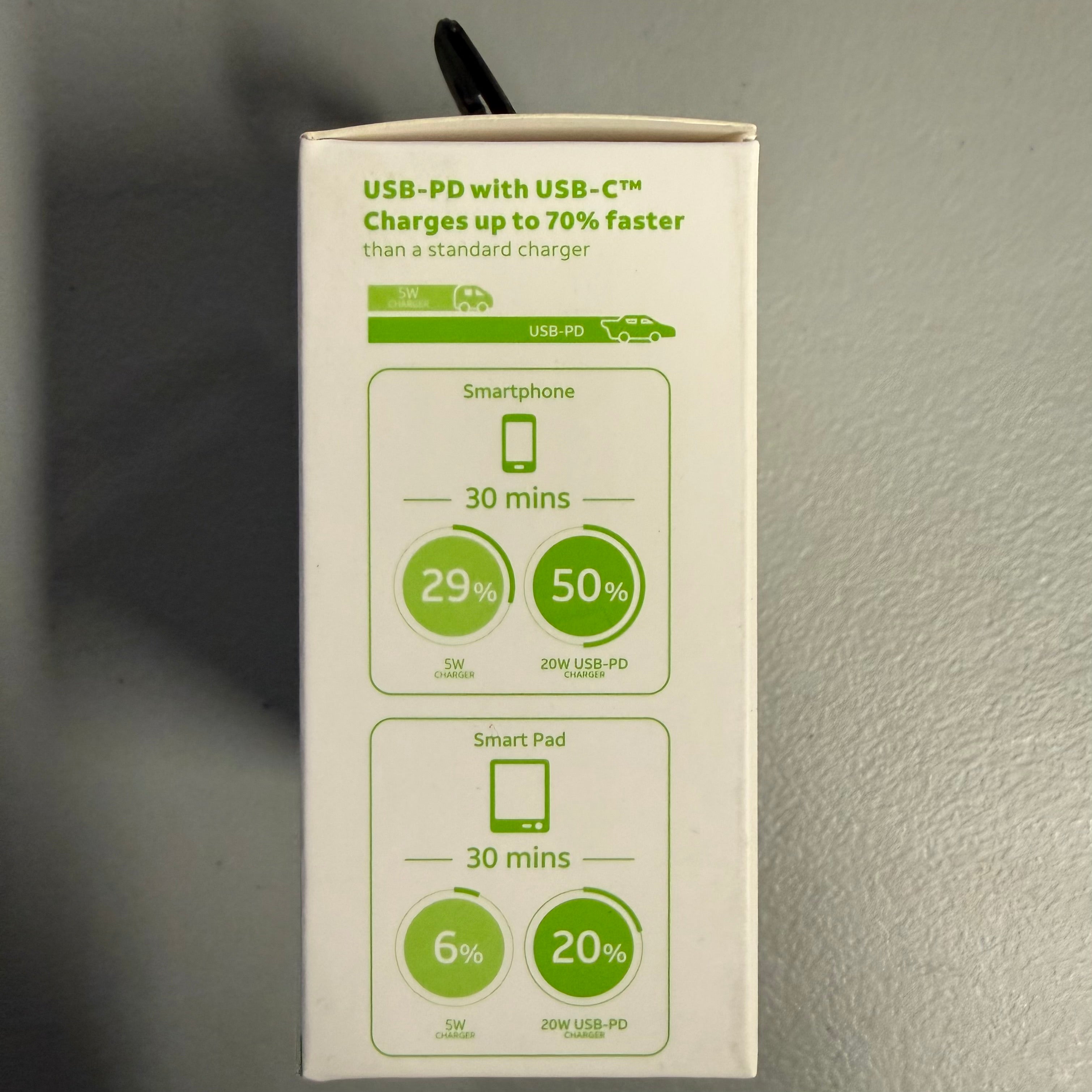 AT&T 20W Fast Charge Wall Charger - USB-C PD - Open Box Like New