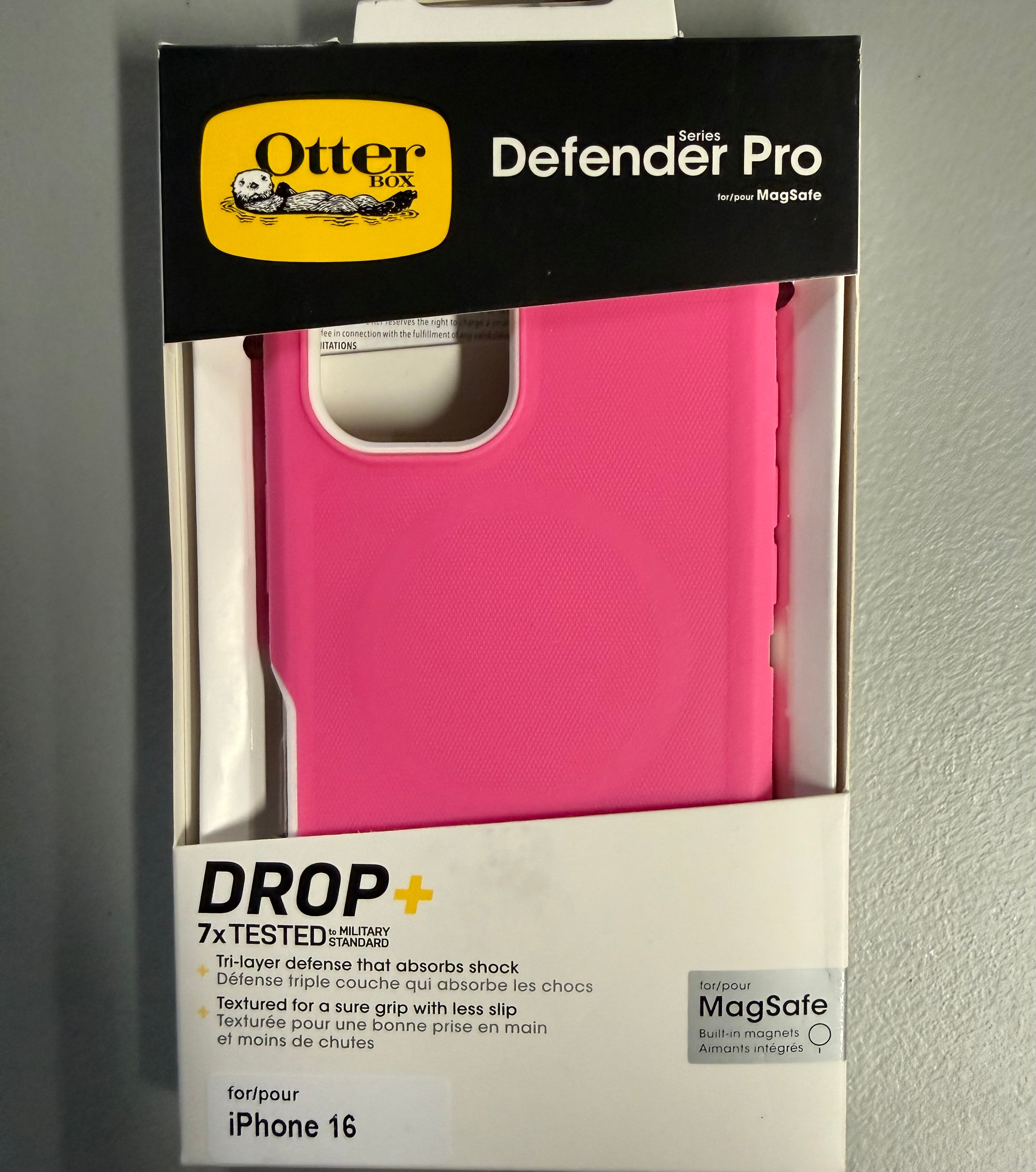 OtterBox Defender Pro DROP+ Case for iPhone 16 with MagSafe - Pink - Open Box Like New