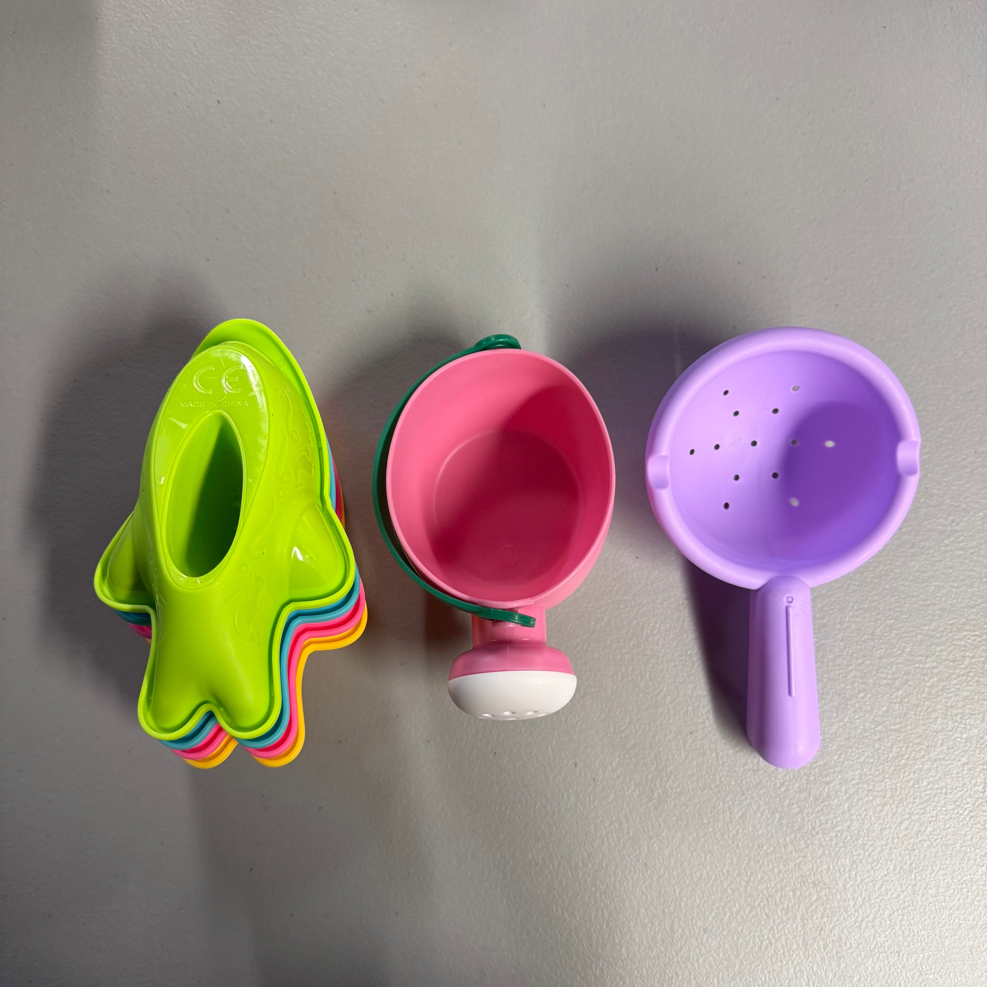 Baby Water Bath Toys Toddler Set - Colorful Stacking Cups & Watering Can - Open Box Like New