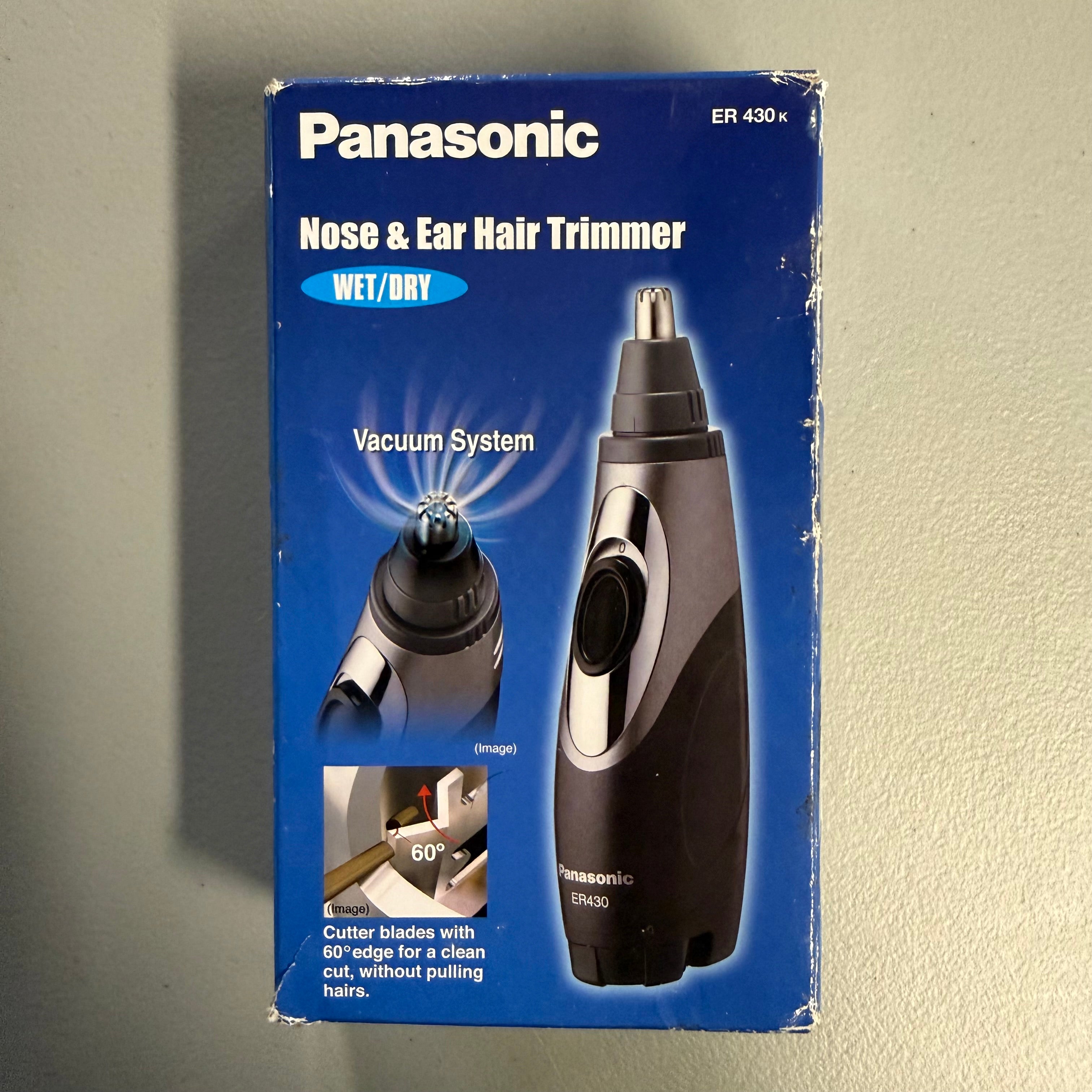 Panasonic ER430K Nose & Ear Hair Trimmer - Wet/Dry with Vacuum System - Open Box Like New