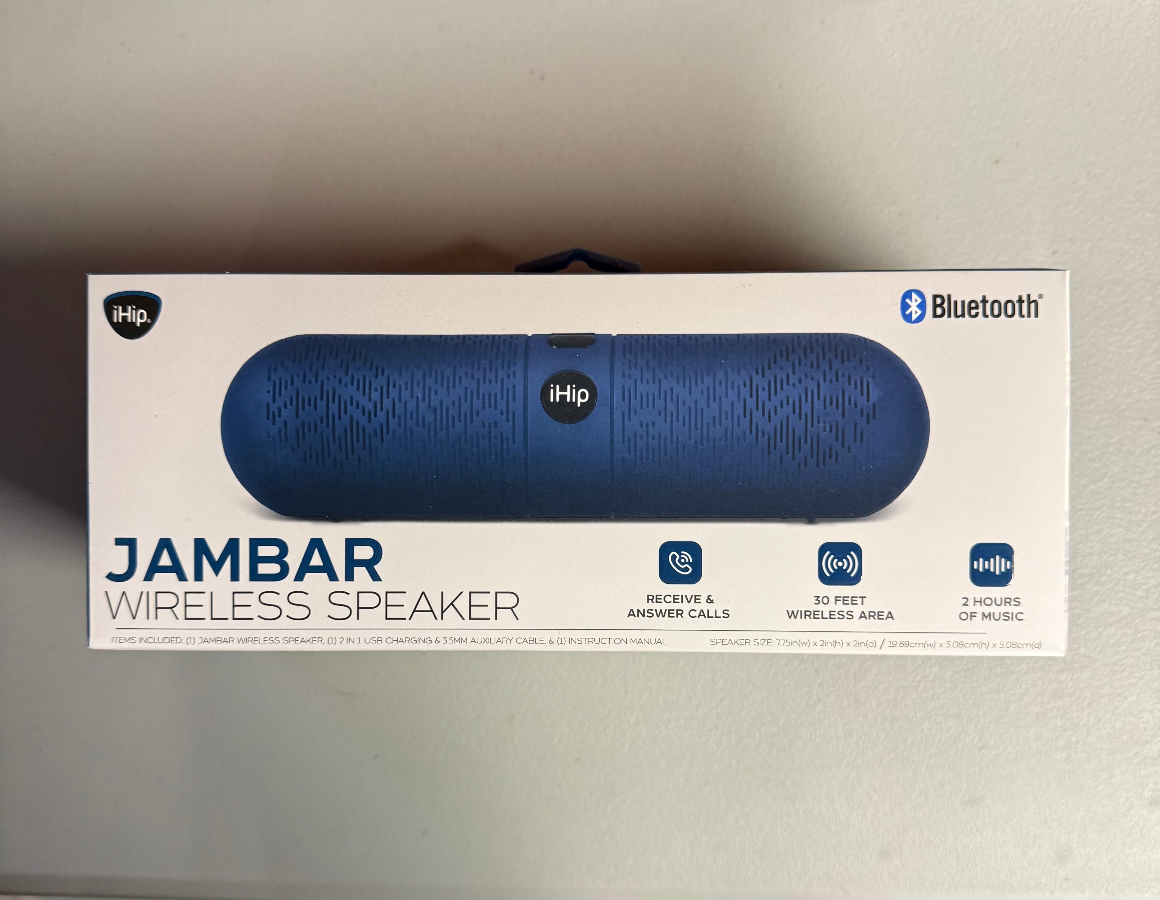 iHip Jambar Wireless Bluetooth Speaker - Portable with Radio & Hands-Free Calling - Open Box Like New