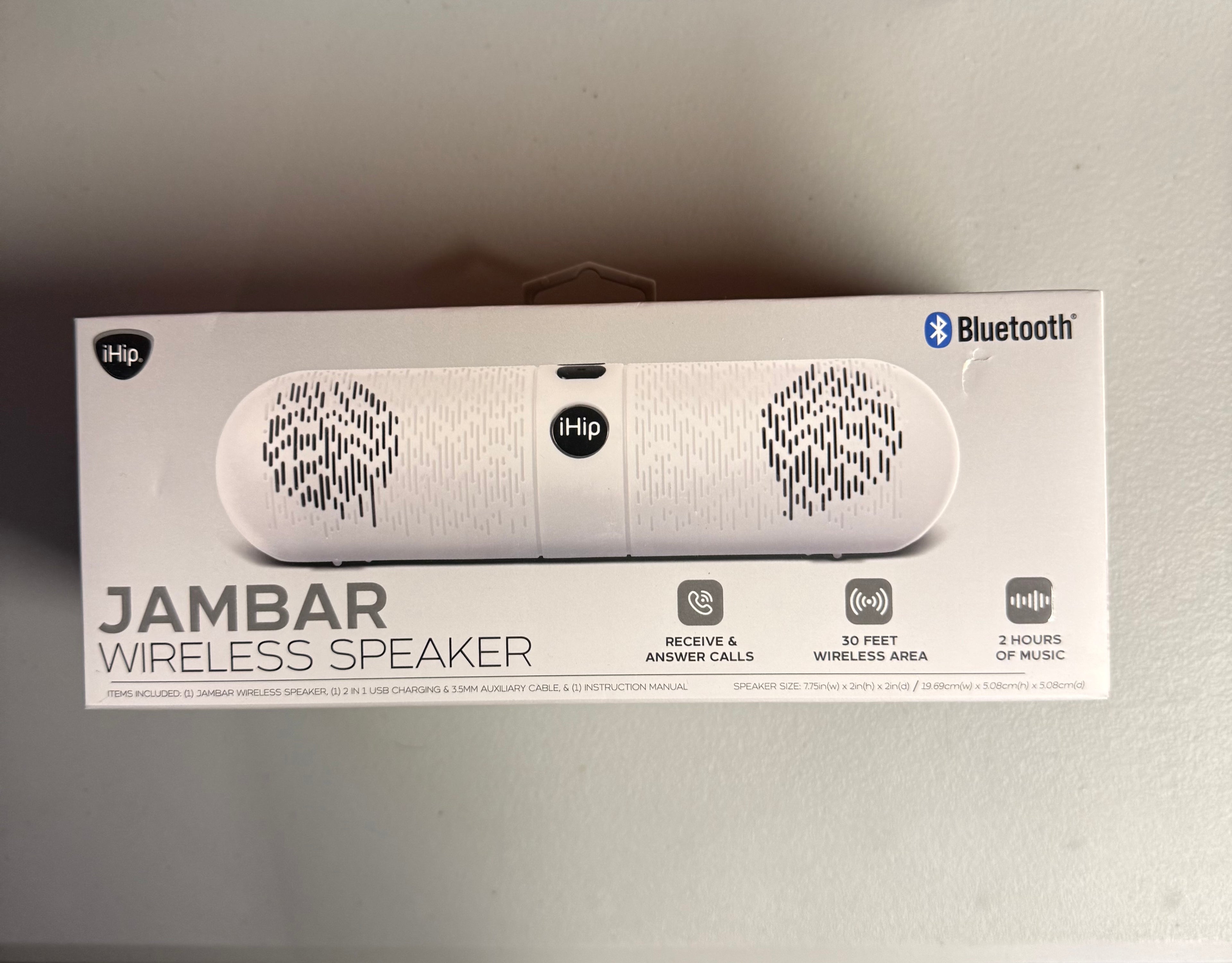 iHip Jambar Wireless Bluetooth Speaker - Portable with Radio & Hands-Free Calling - Open Box Like New