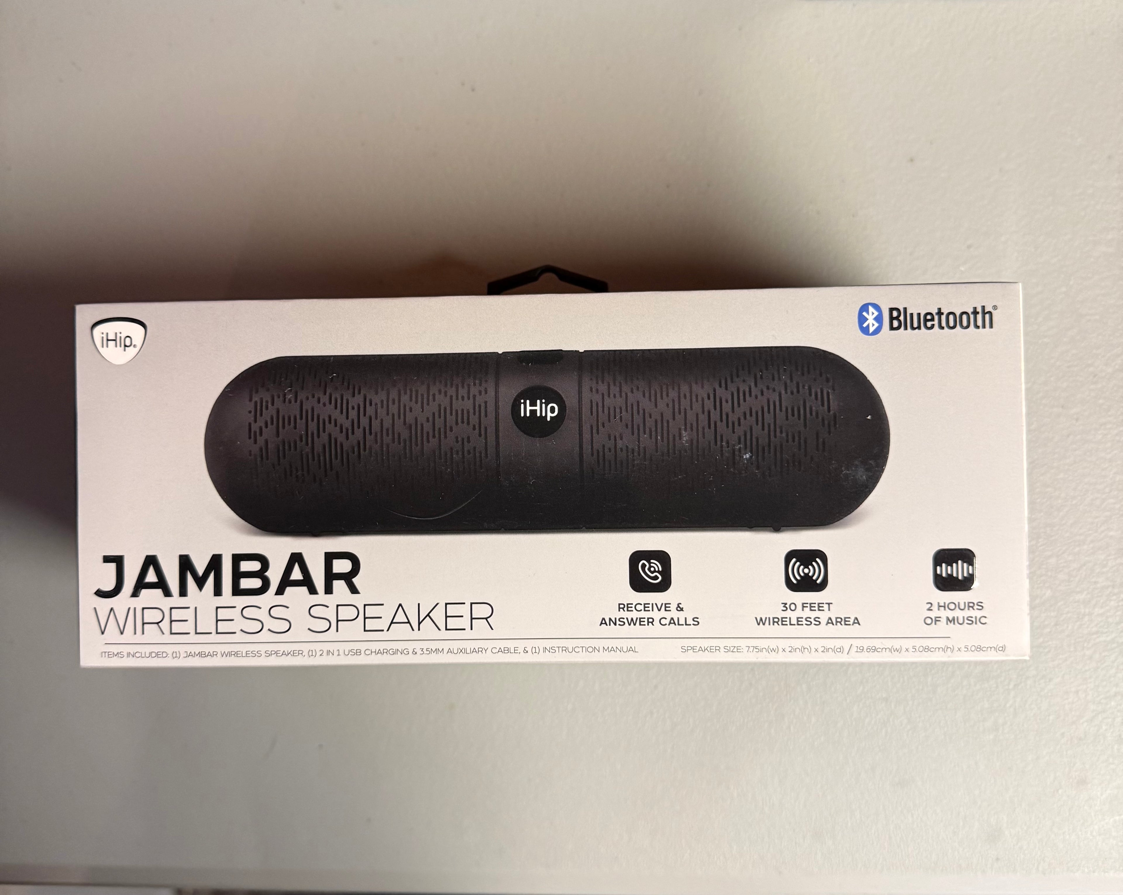 iHip Jambar Wireless Bluetooth Speaker - Portable with Radio & Hands-Free Calling - Open Box Like New