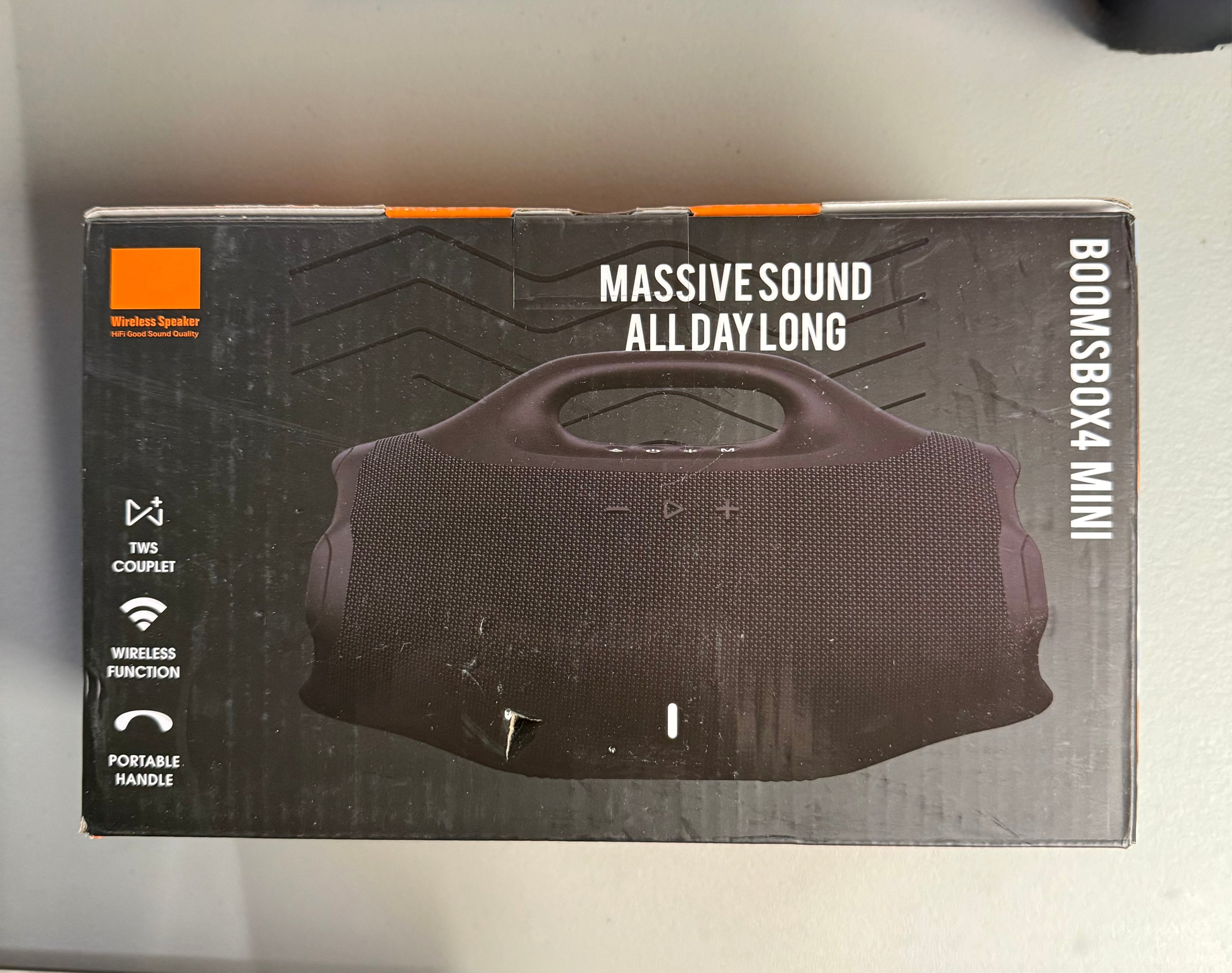 Boomsbox4 Mini Wireless Bluetooth Speaker - Portable with TWS Pairing & 8H Battery - Open Box Like New