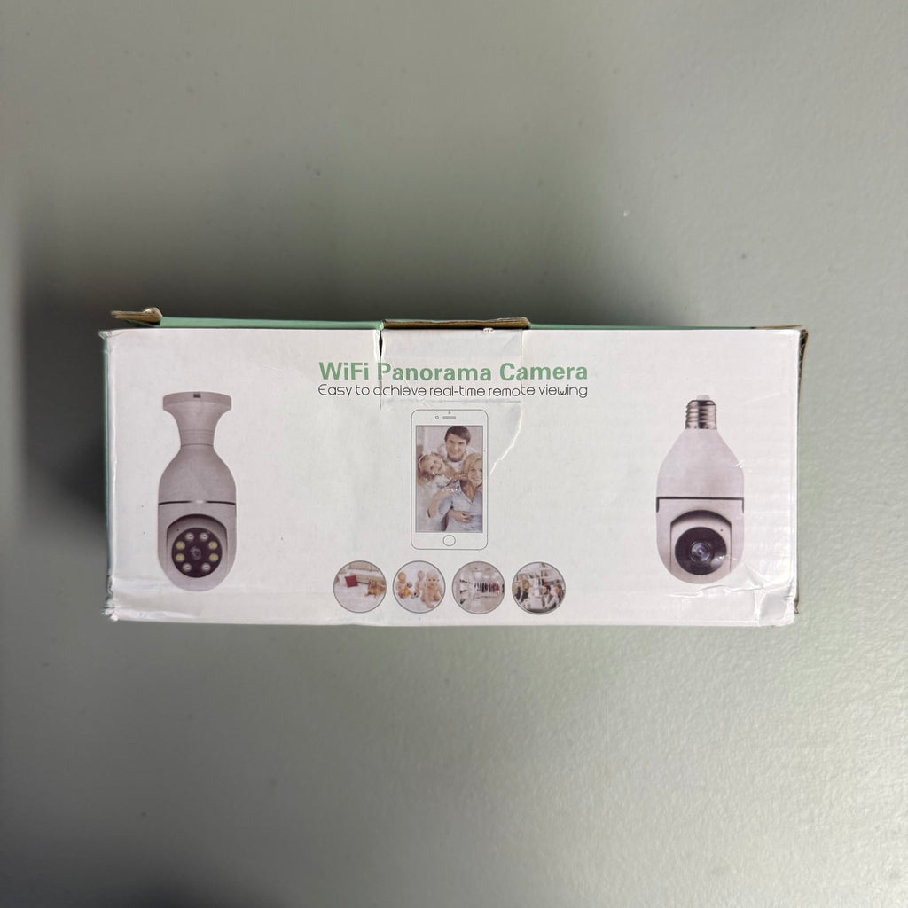 WiFi Panorama Camera Light Bulb X55 - 360° Security Camera with Night Vision - Open Box Like New