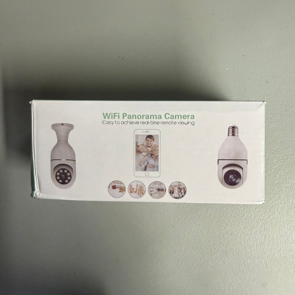 WiFi Panorama Camera Light Bulb X55 - 360° Security Camera with Night Vision - Open Box Like New