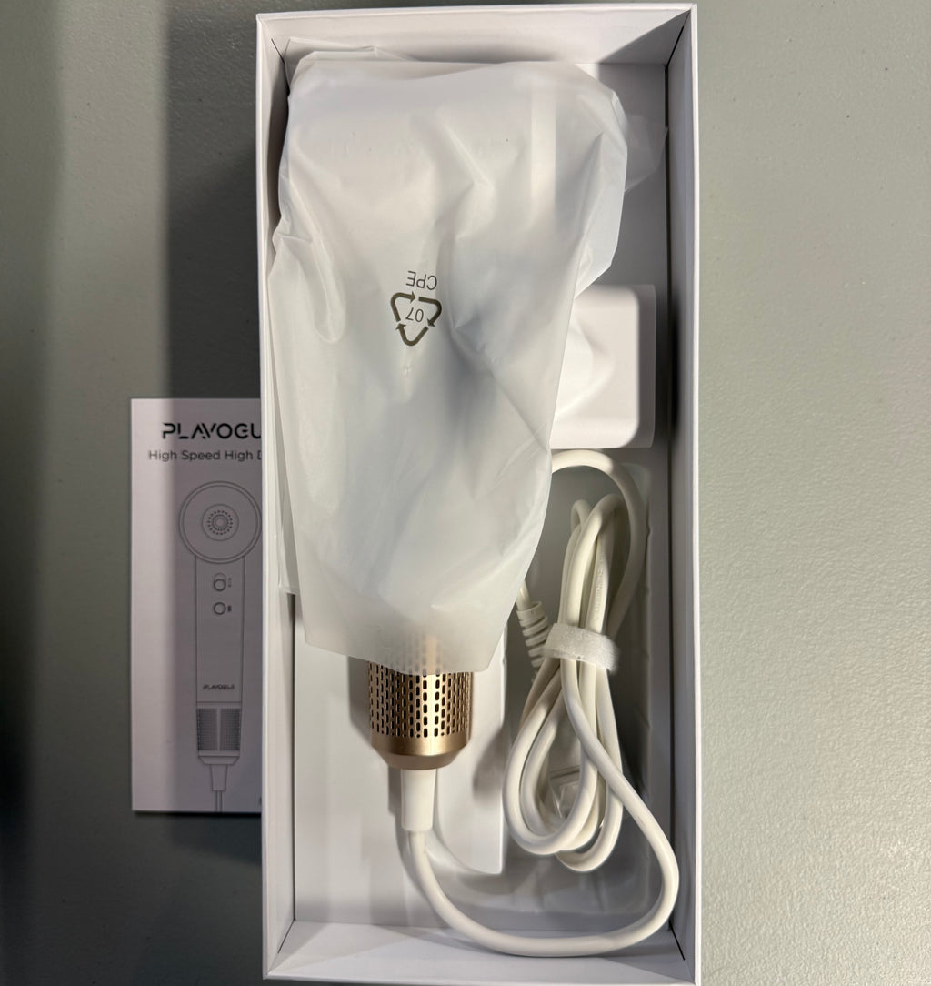 PLAVOGUE High Speed Hair Dryer - Professional Ionic Blow Dryer with Diffuser - Open Box Like New
