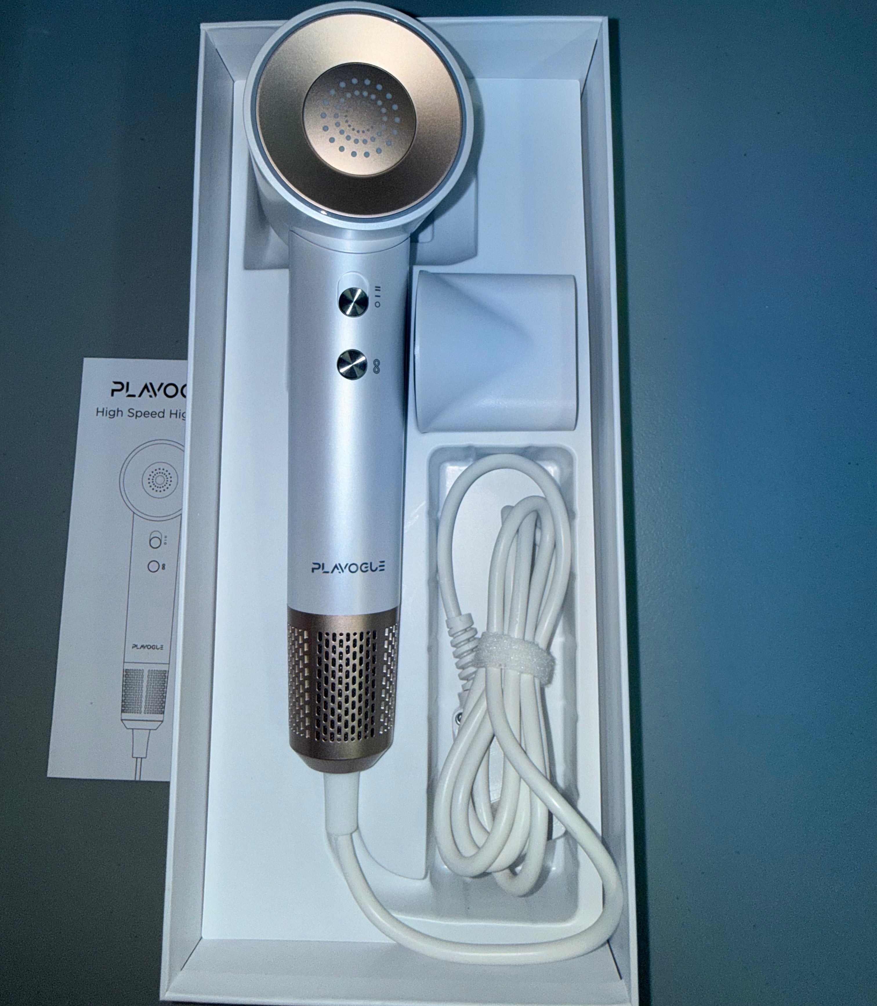 PLAVOGUE High Speed Hair Dryer - Professional Ionic Blow Dryer with Diffuser - Open Box Like New